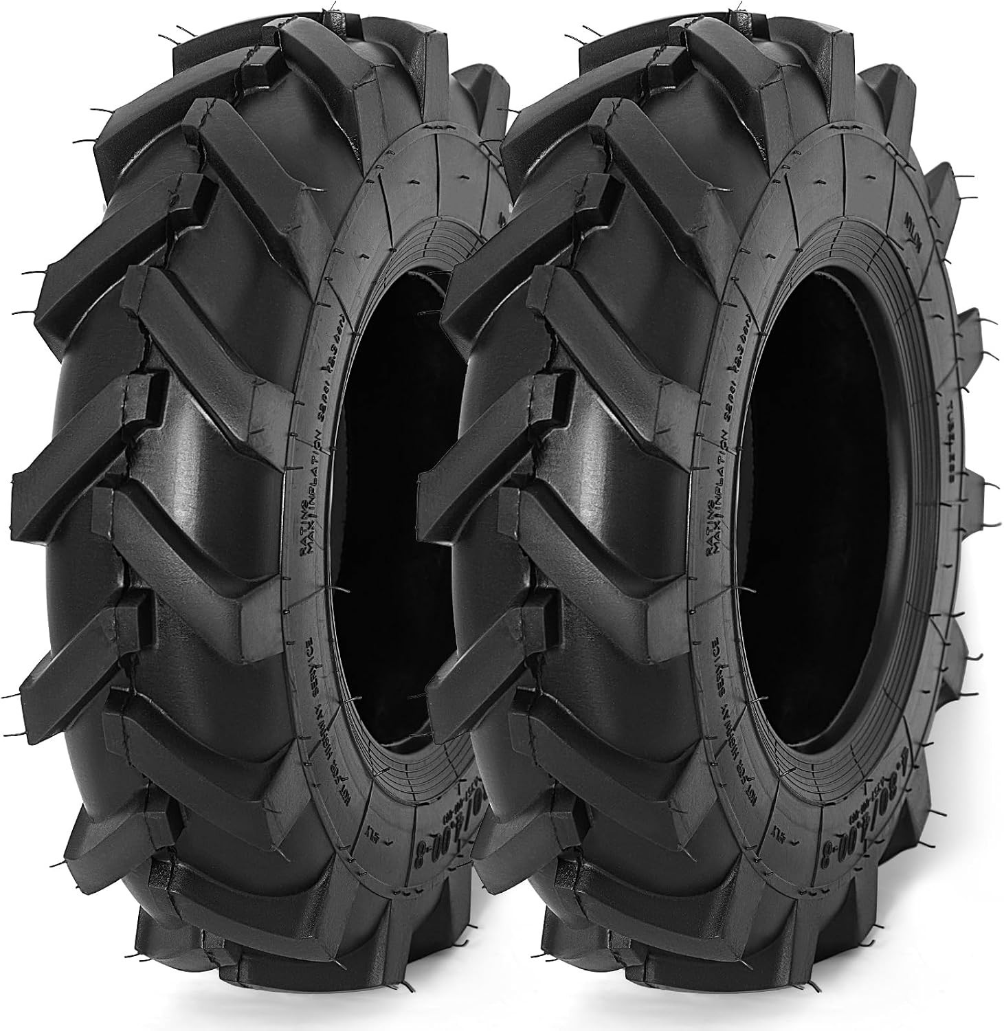 2 PCS 4.80/4.00-8 Tires Tubeless Lawn Garden Tires for Tiller Tractor