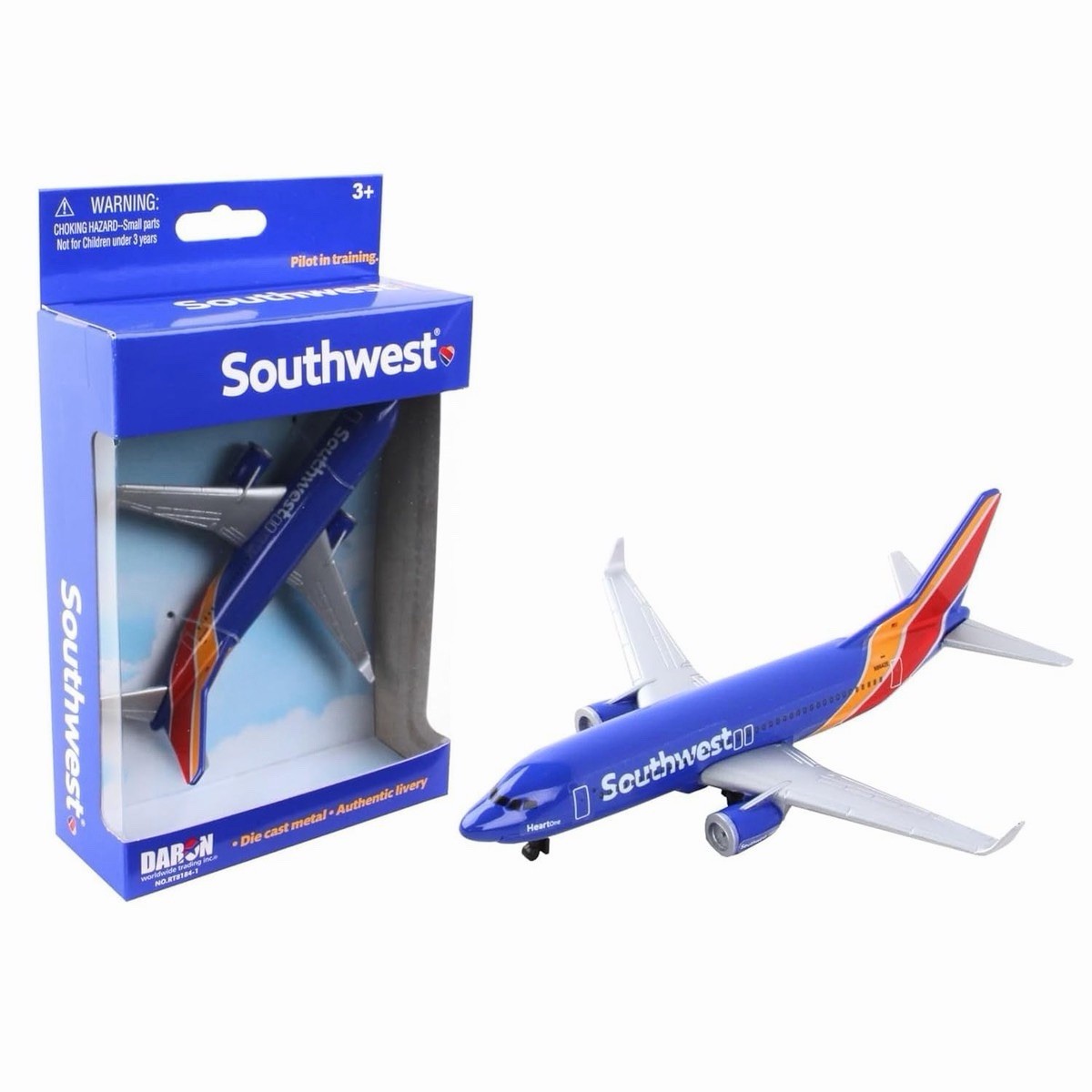 Daron Toy Airplane  Southwest Airlines  Diecast Metal Model Airplane