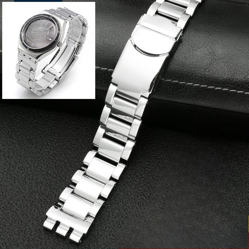 Quality Solid Stainless Steel Watch Strap High-end Bracelet 17mm 19mm for Swatch