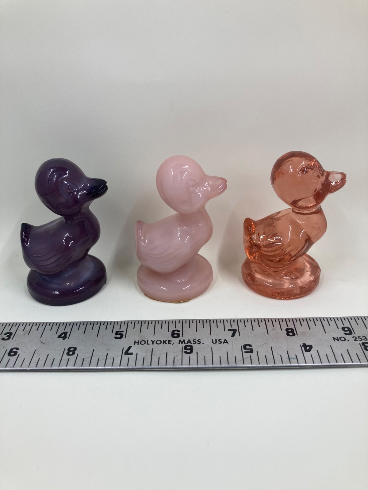 Vintage Boyd’s Crystal Art Glass Debbie Duck Lot of 3 1982-1983 One Slight Glow