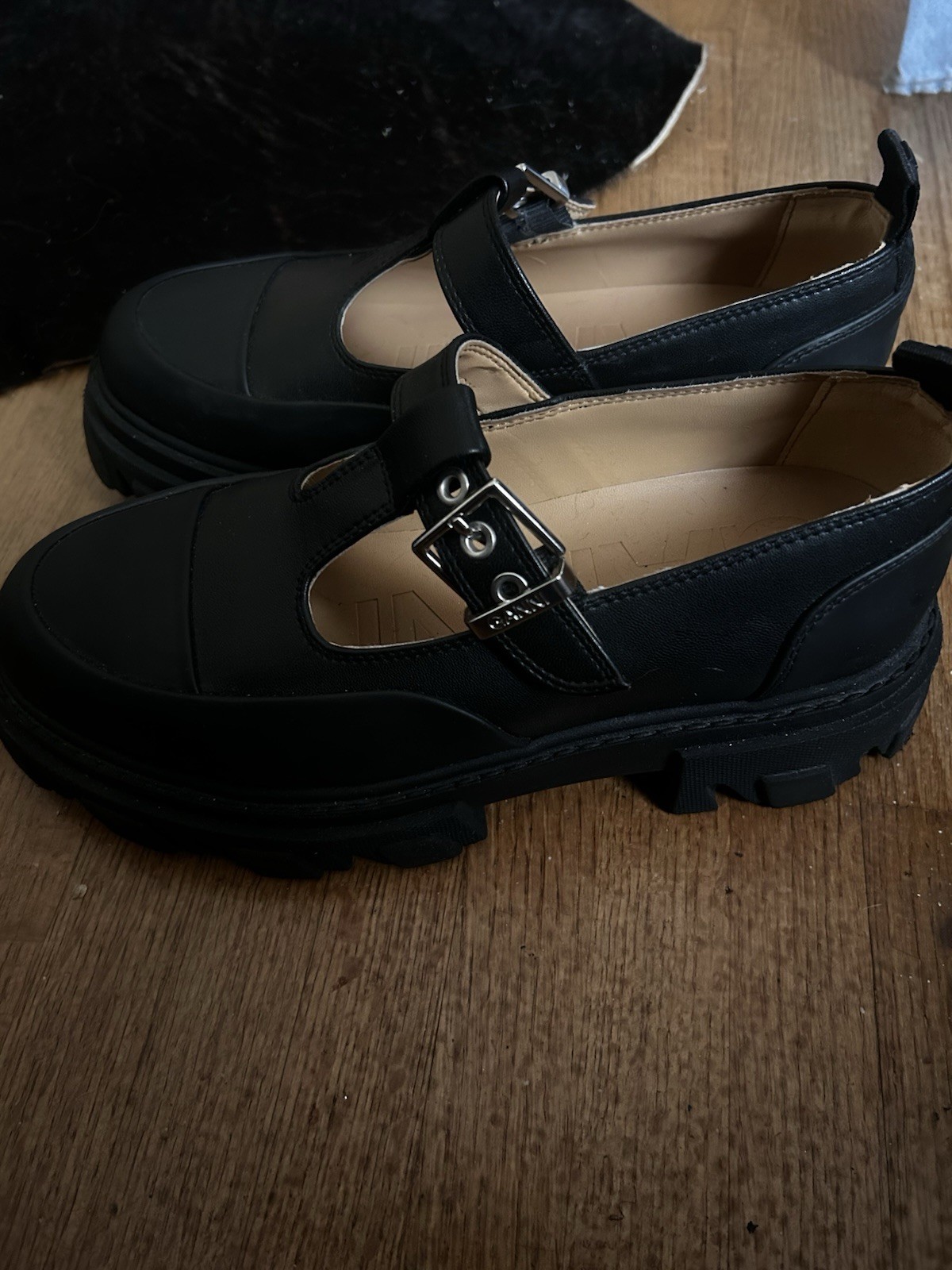 Ganni cleated mary jane loafers size 39