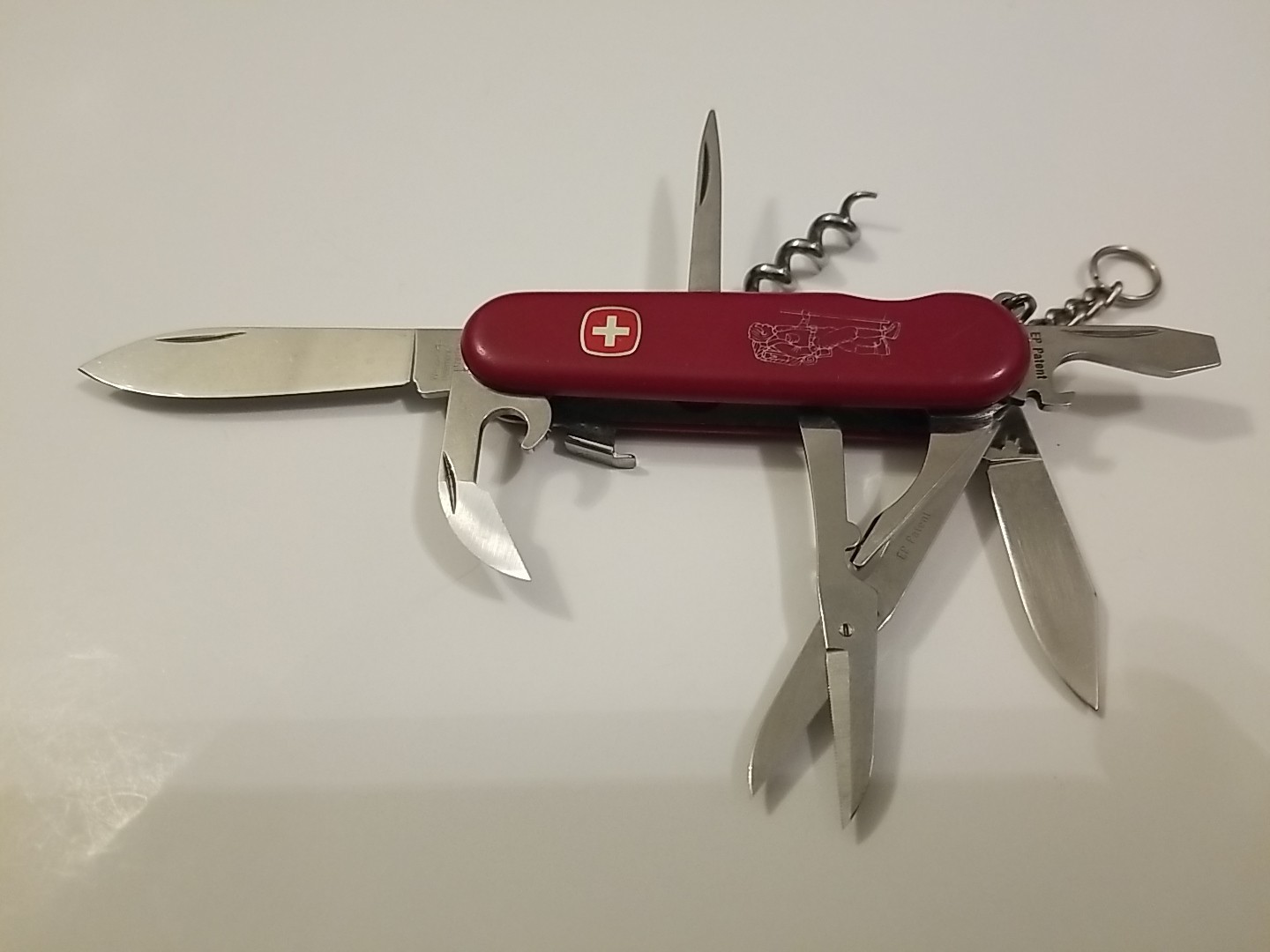 Vintage Wenger Red Hiker Swiss Army Knife Backpacker Locking Blade Scissors Awl