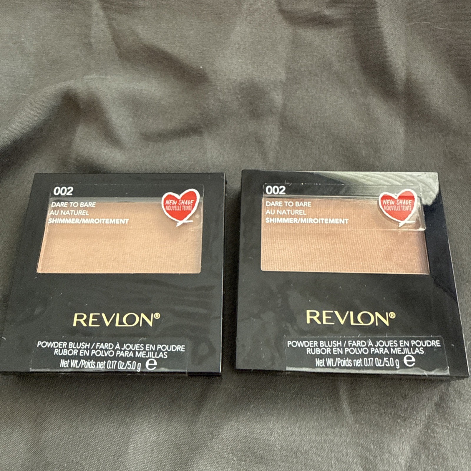 New Revlon Dare To Bare Powder Blush Shade 002, Comes With Brush, Set Of Two.