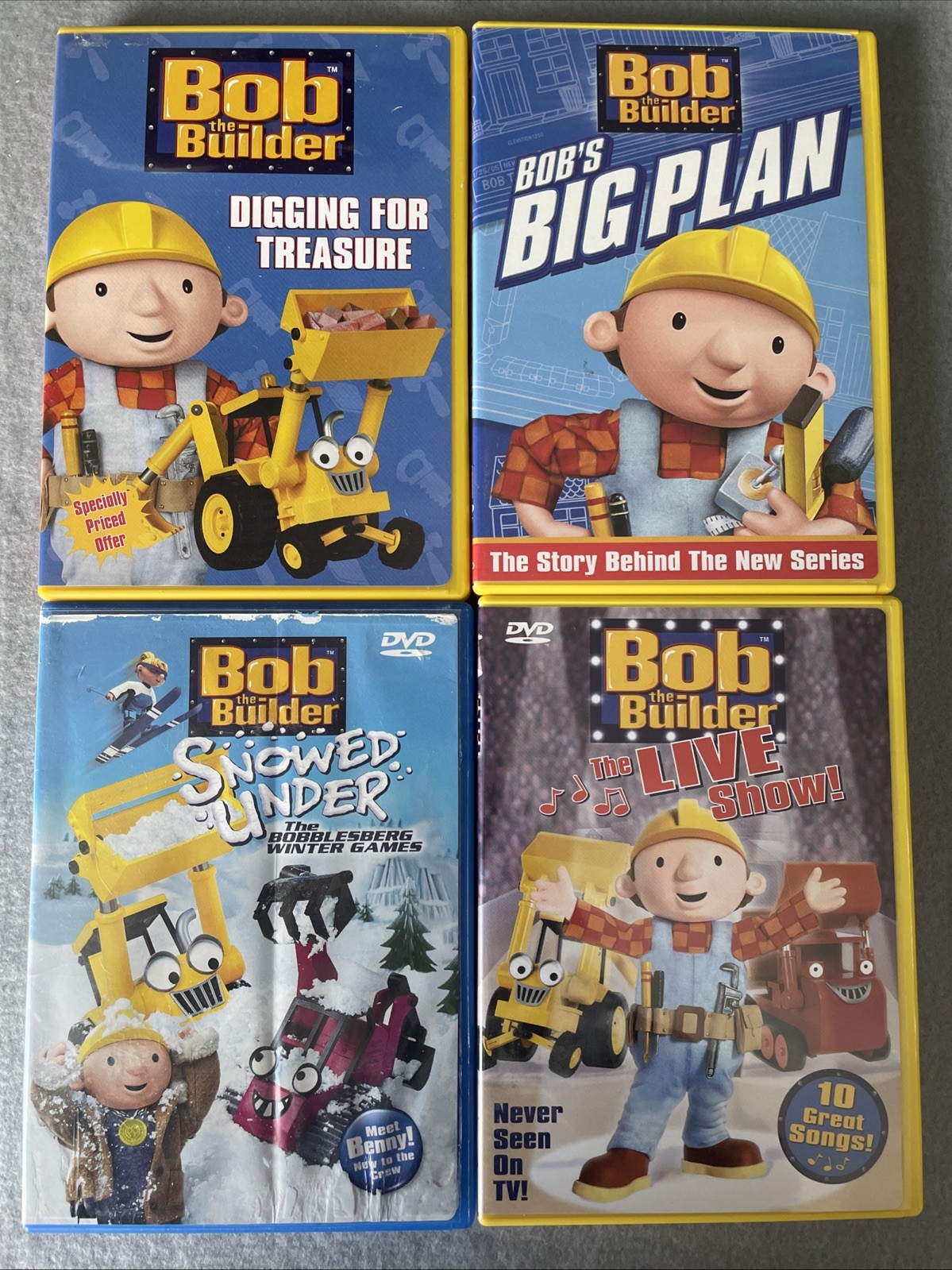 Bob The Builder 4 DVD Lot Big Plan, Winter Games, Live Show , Dig Treasure Bob The Builder 4 DVD Lot Big Plan, Winter Games, Live Show , Dig Treasure