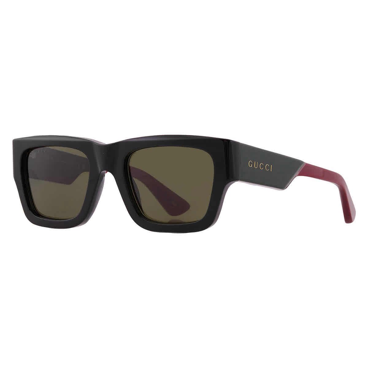Gucci Green Square Men\'s Sunglasses GG1668S 003 52 GG1668S 003 52