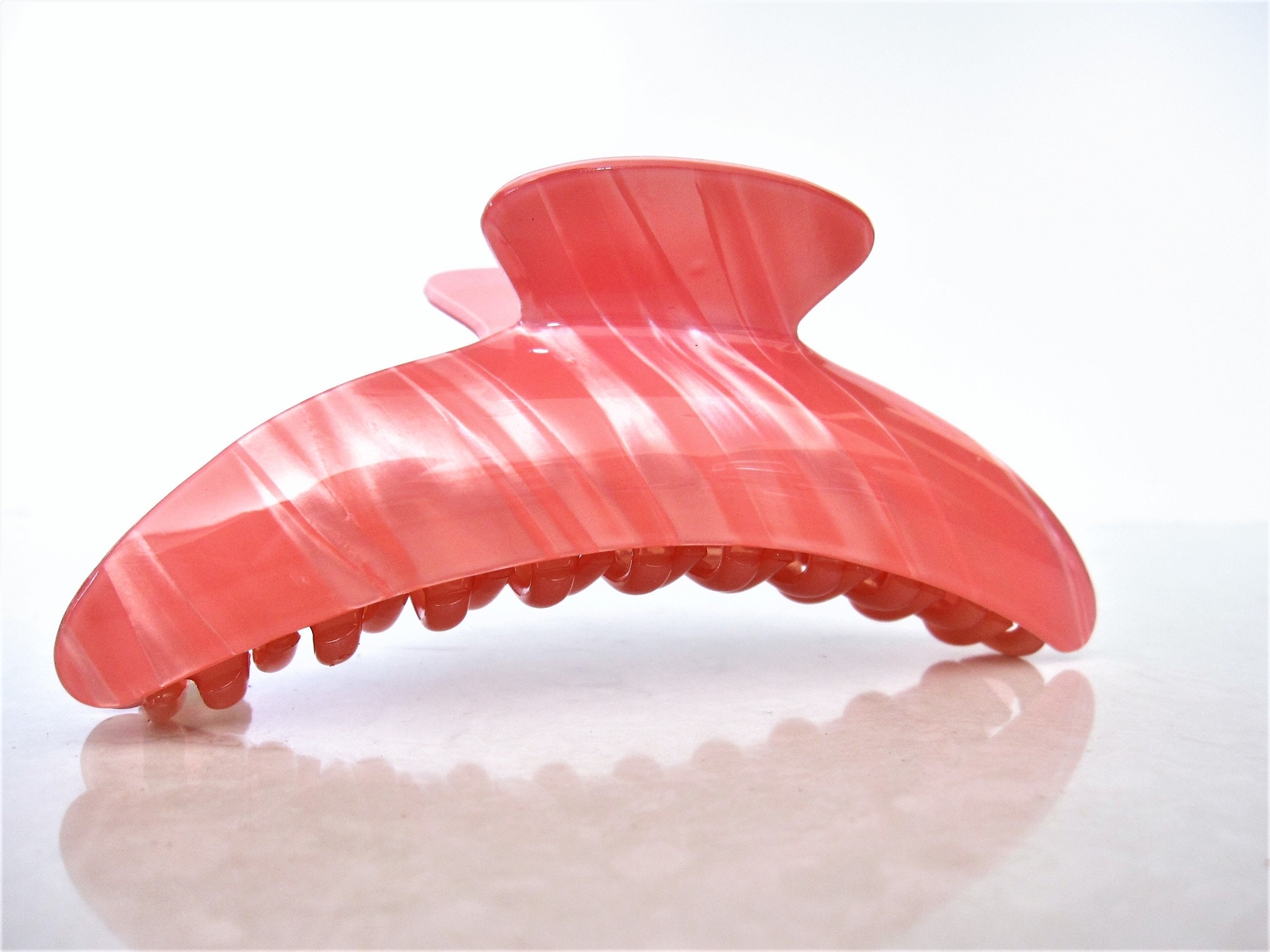 Large shimmering pink hair claw clip for thick hair