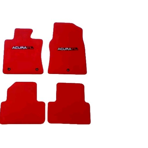 Fits 09-14 Acura TL Red Floor Mats Carpets 4PC W/Emblem One