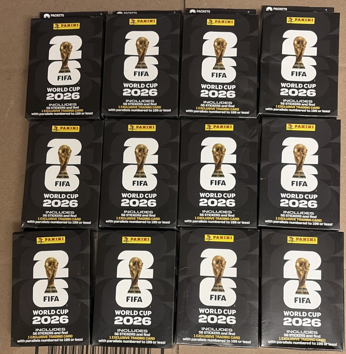 2026 Panini FIFA World Cup Soccer Sticker Cards 12 Hanger Boxes FACTORY SEALED 2026 Panini FIFA World Cup Soccer Sticker Cards 12 Hanger Boxes FACTORY SEALED