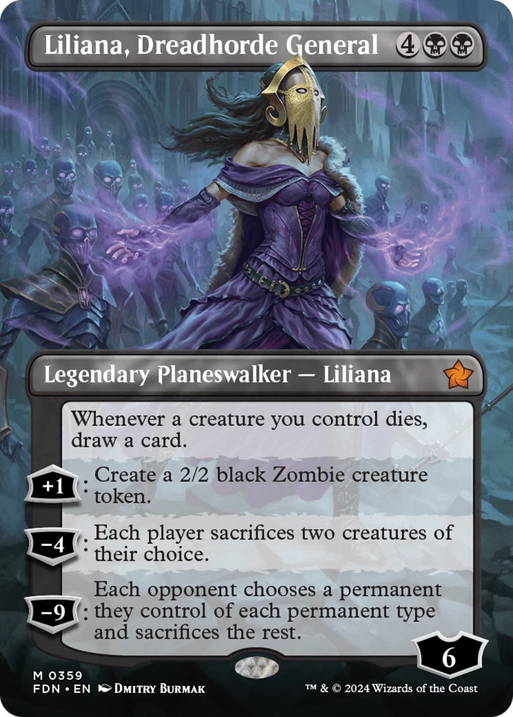 x1 Liliana, Dreadhorde General FDN Foundations MTG 359 MYTHIC BORDERLESS M/NM 1x