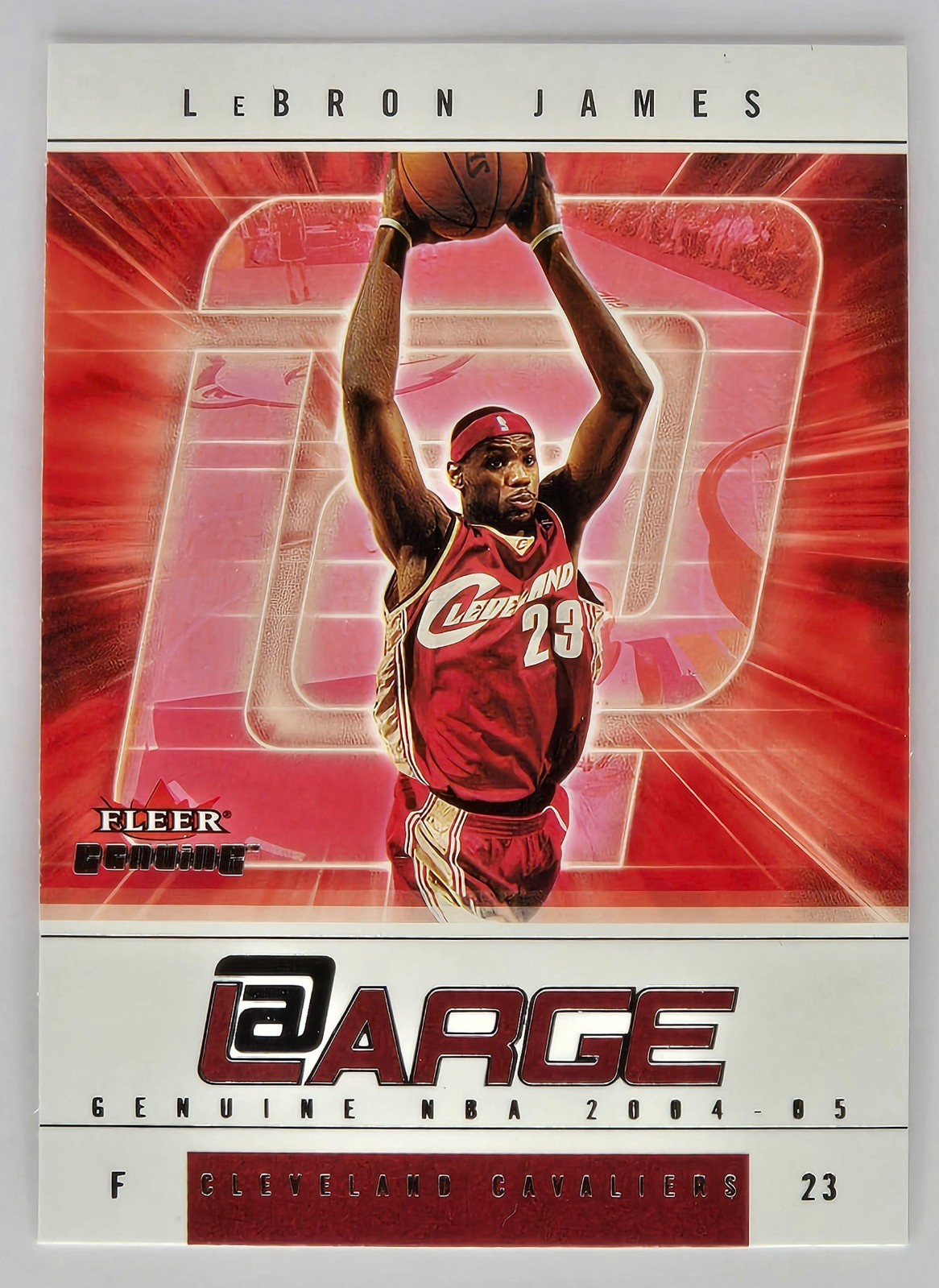 04-05 Fleer Genuine LeBron James At Large Insert Cavaliers 2nd Year #19 of 20