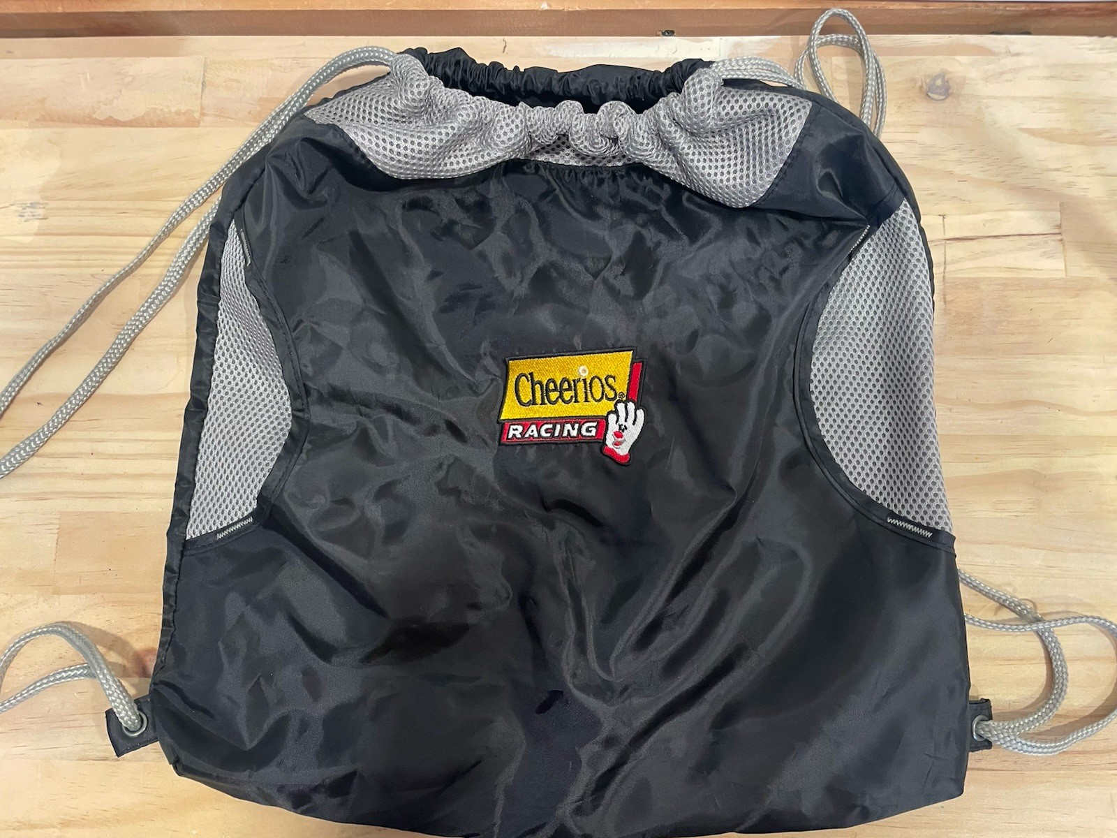 Vintage Cheerios Racing Drawstring Bag Black (Betty Crocker) Promo