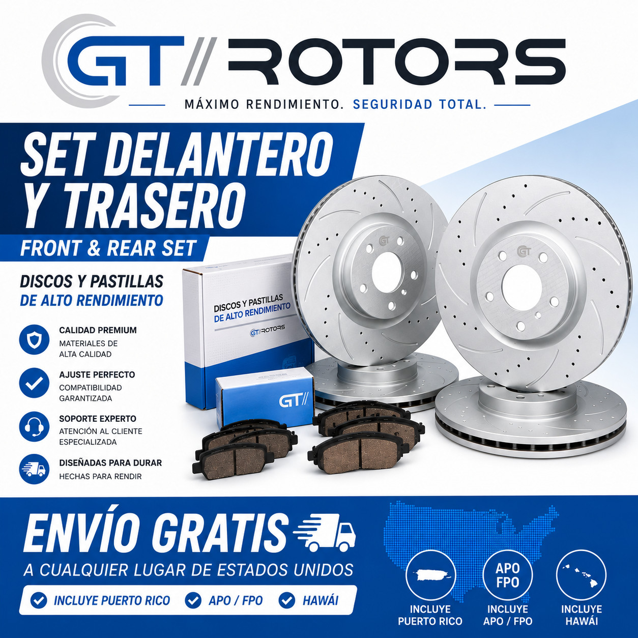 Delanteros & Traseros Discos de Frenos y Pastillas for Honda Element 2003 - 2011