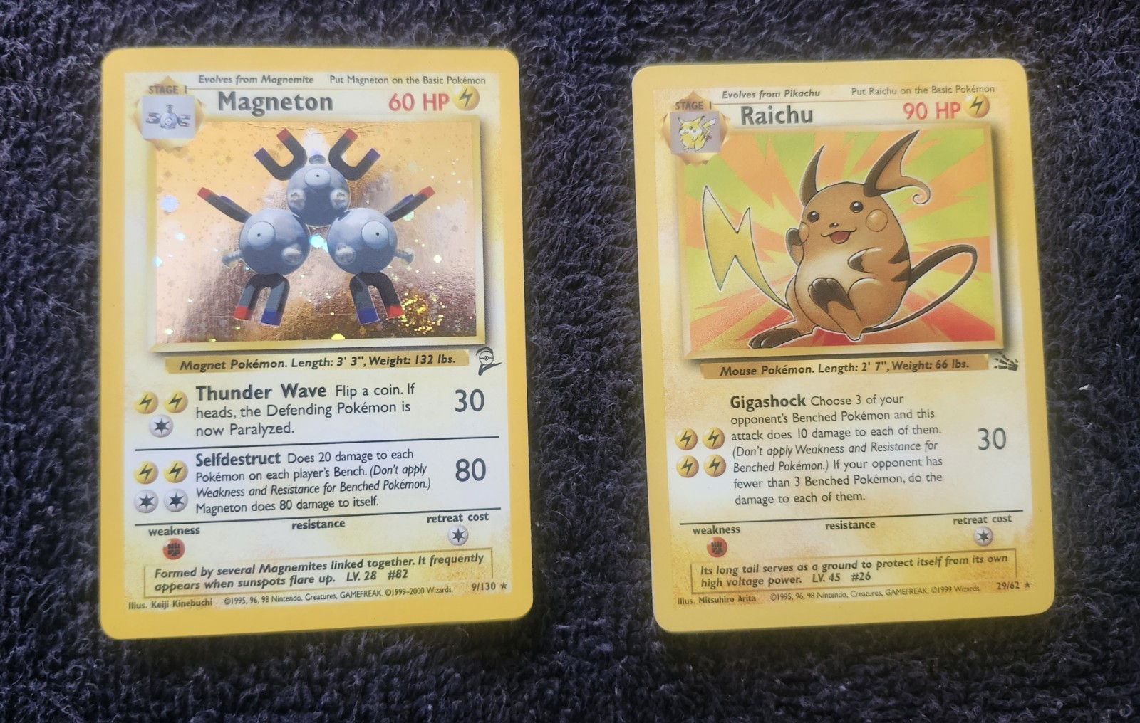 Pokemon TCG Magneton 9/130 Base Set 2 Holo & Raichu Fossil 29/62 Set Sale Pokemon TCG Magneton 9/130 Base Set 2 Holo & Raichu Fossil 29/62 Set Sale
