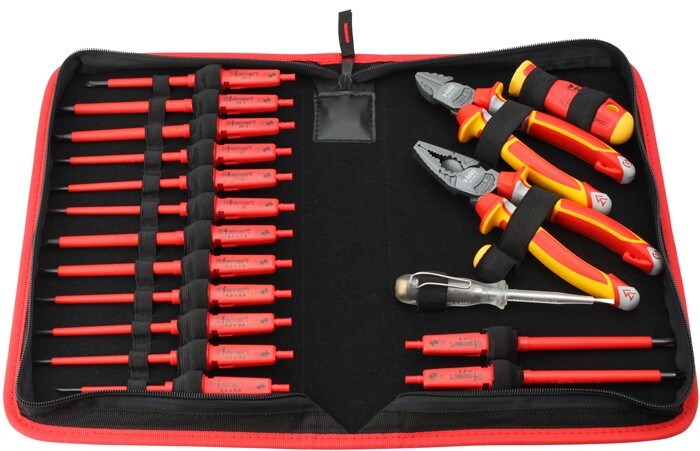 Felo - E-smart VDE - Tool Set with Interchangeable Blades, VDE Pliers in Zip Bag