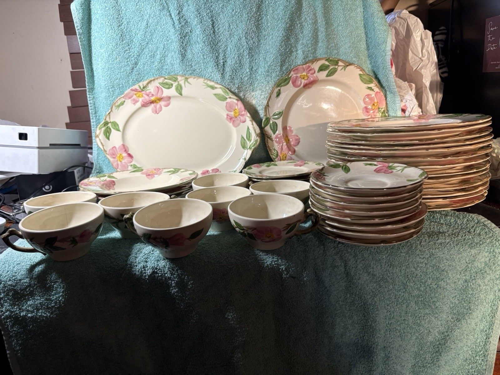 Vintage Franciscan Earthenware Desert Rose Dinner Set,see Description For Detail