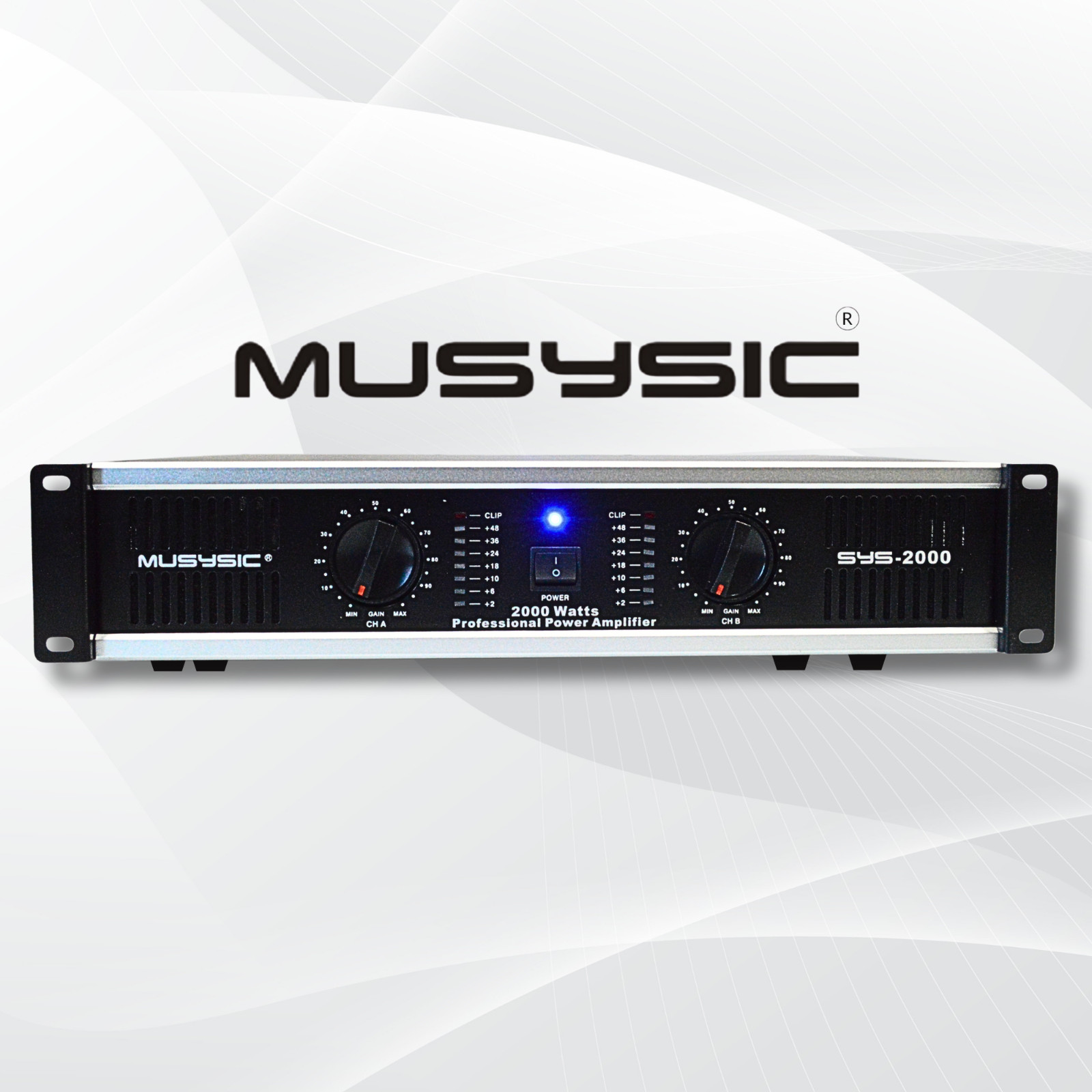 MUSYSIC SYS-2000 Professional Power Amplifier 2000W ATR XLR Speakon 2U Rack Amp MUSYSIC SYS-2000 Professional Power Amplifier 2000W ATR XLR Speakon 2U Rack Amp