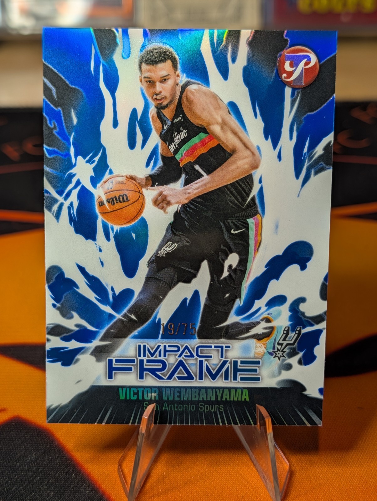 2025-2026 Topps Pristine Basketball Victor Wembanyama Blue Impact Frame SP /75 2025-2026 Topps Pristine Basketball Victor Wembanyama Blue Impact Frame SP /75