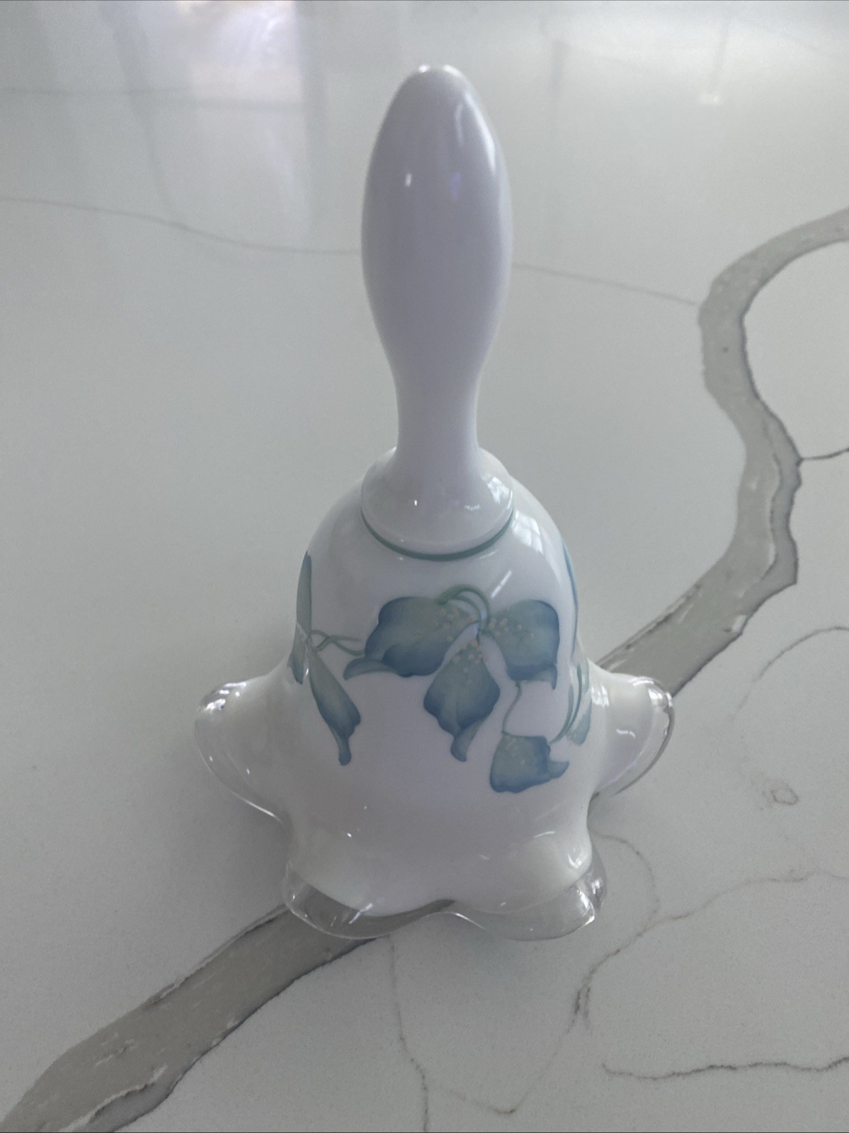 1999 Fenton Glass Handpainted and signed Morning Mist on Silvercrest 6 1/2