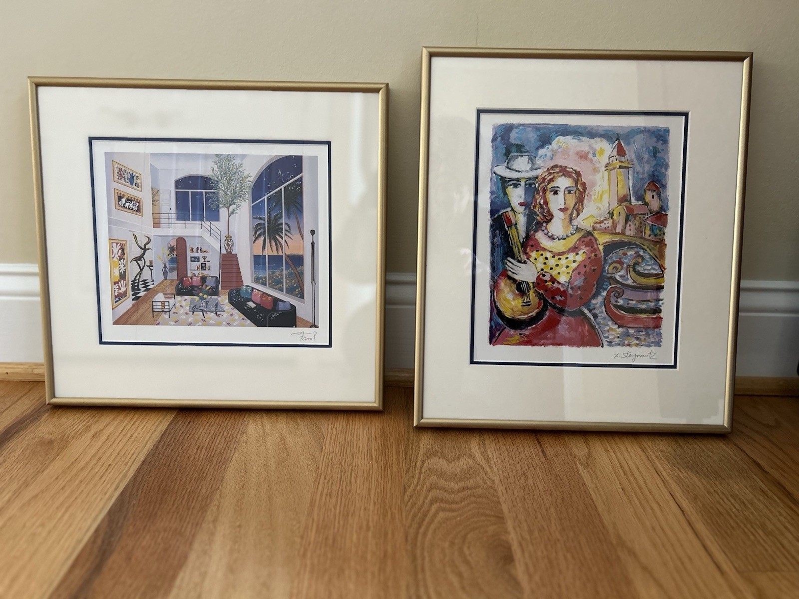 Fanch Ledan, Zamy Steynovitz -2 Seriolithographs With COA Framed Pair