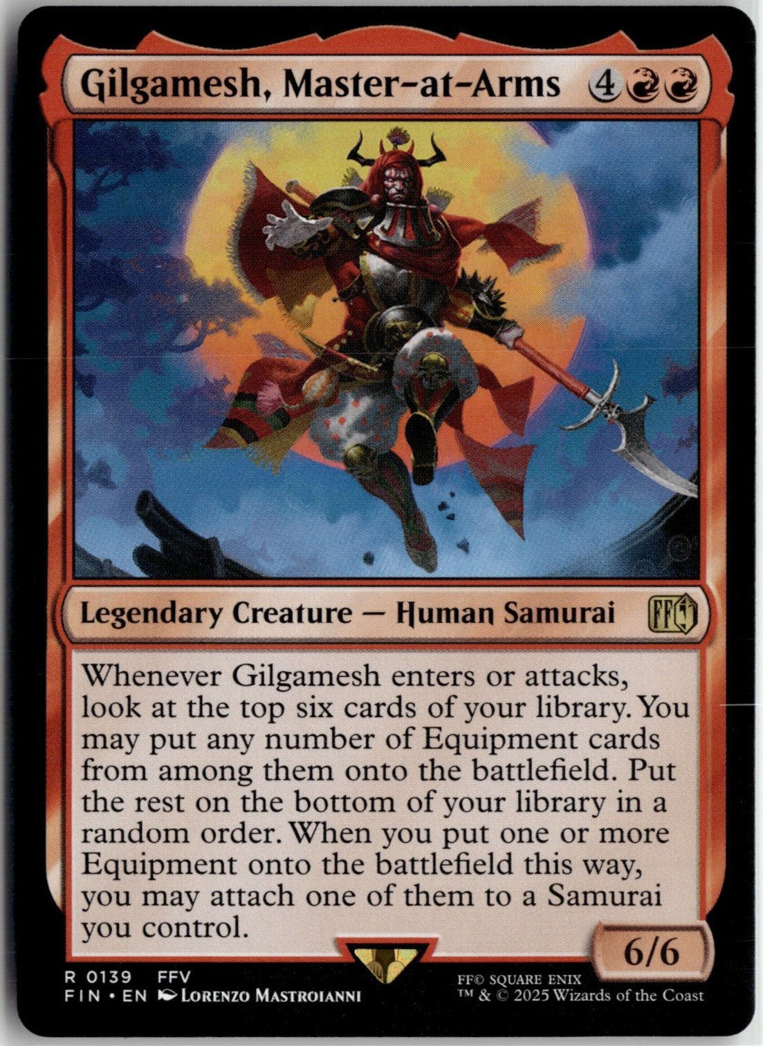 Gilgamesh Master At Arms 0139 Final Fantasy FF MTG Magic The Gathering Card NM