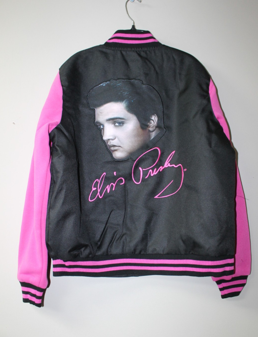 New Elvis Presley 50's Portrait Reversible embroidery insulated jacket women XL