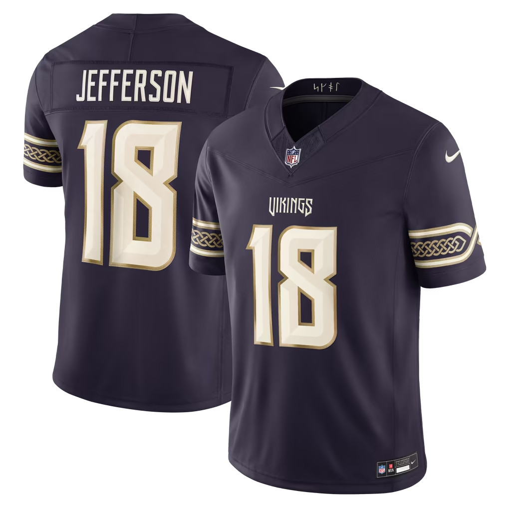 Men\'s Nike Justin Jefferson Purple Minnesota Vikings 2026 Rivalries Collection 