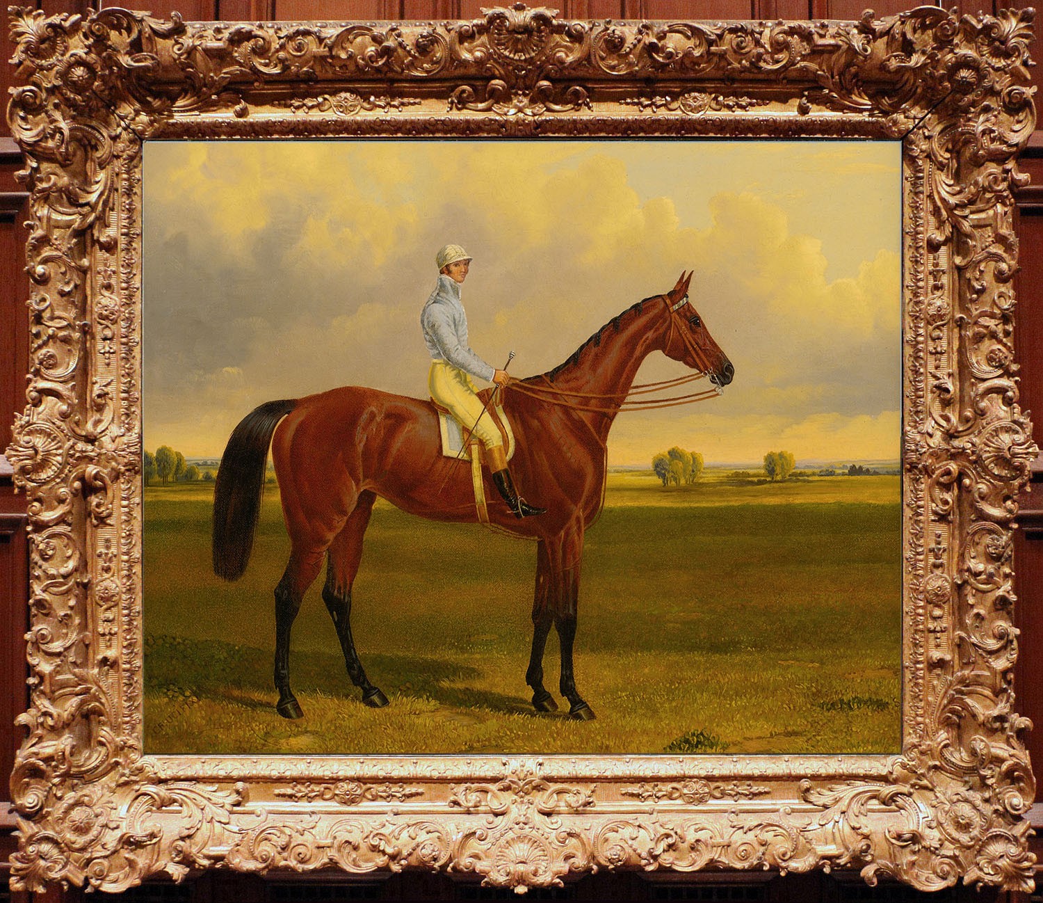 Hand Painted Classical Oil Painting Jockey on Racehorse Animal Art Vintage style Hand Painted Classical Oil Painting Jockey on Racehorse Animal Art Vintage style
