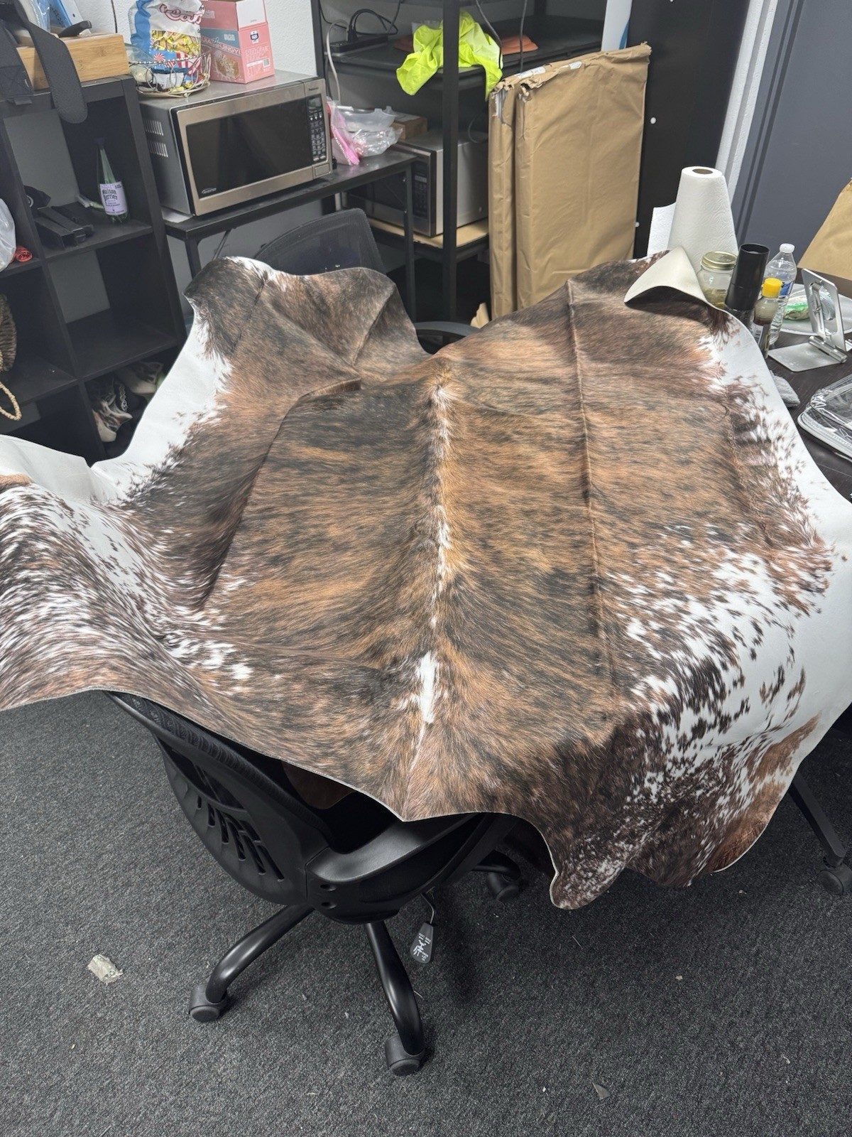 Brown White Premium Faux Cowhide Rug Abstract Country Style Living Room Bedroom Brown White Premium Faux Cowhide Rug Abstract Country Style Living Room Bedroom
