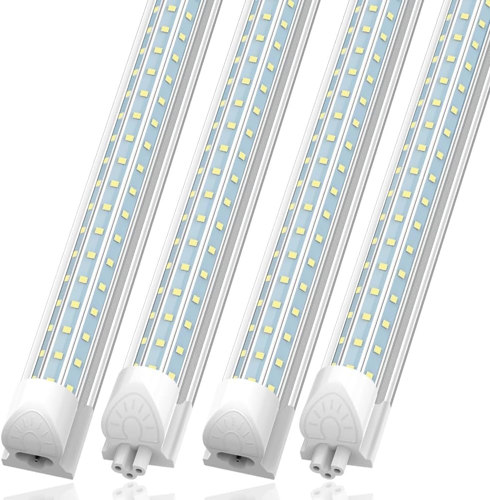 8PCS T8 8FT LED Integrated Tube Light Bulb 120W 8FT LED Shop Light Fixture 6500K