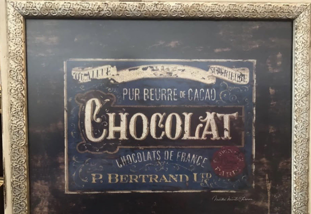 Framed Chocolate print Antique French Chocolate Label  Gorgeous