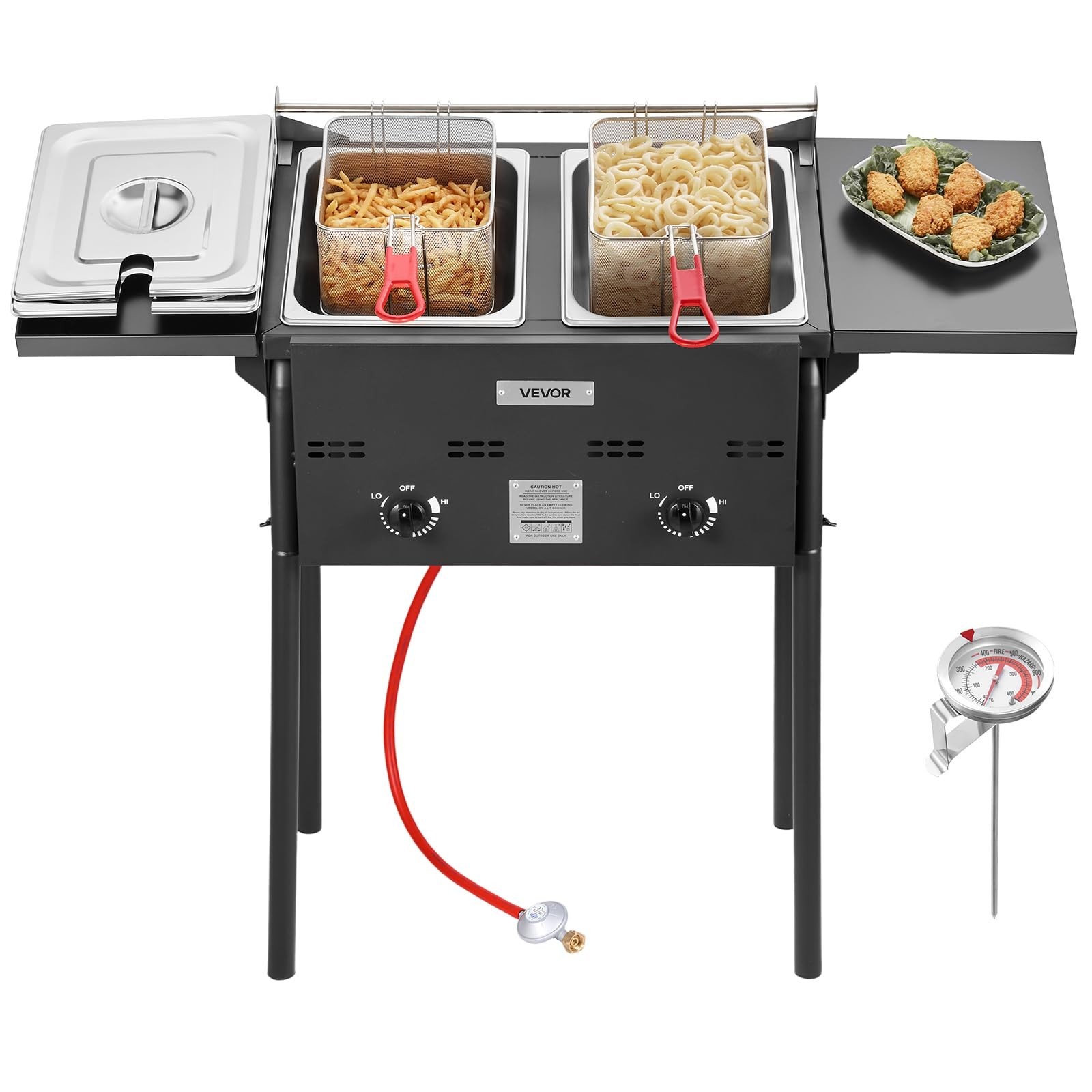 VEVOR Outdoor Propane Deep Fryer Double Burner 16Qt Stainless Steel Cooker VEVOR Outdoor Propane Deep Fryer Double Burner 16Qt Stainless Steel Cooker