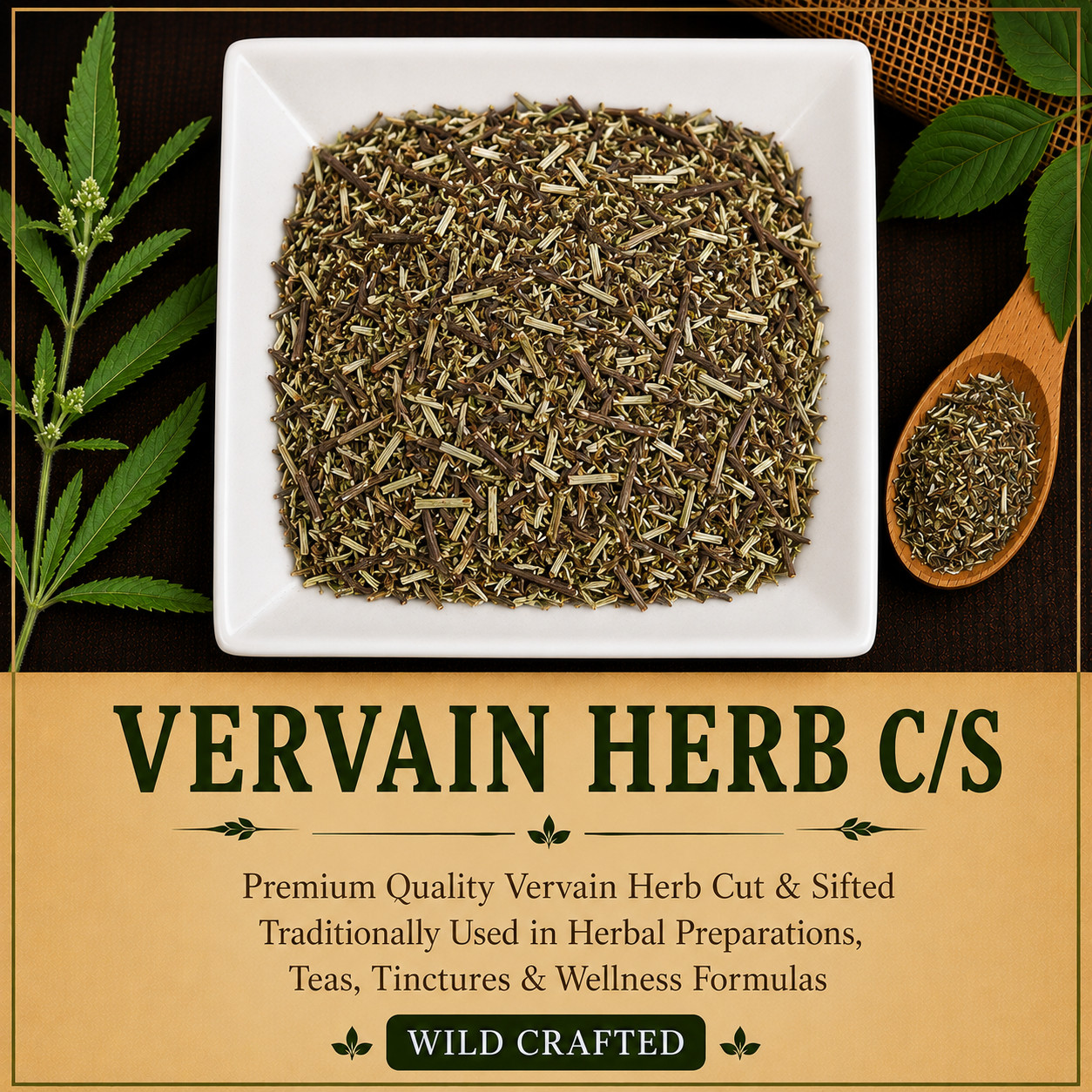 Vervain Herb C/S Wild Crafted Verbena officinalis Premium Herbal Tea | USA Herb