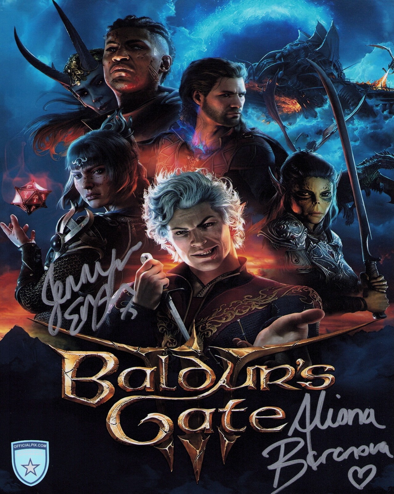 Signed Baldur’s Gate Jennifer English and Aliona Baranova 8x10 Official Pix COA
