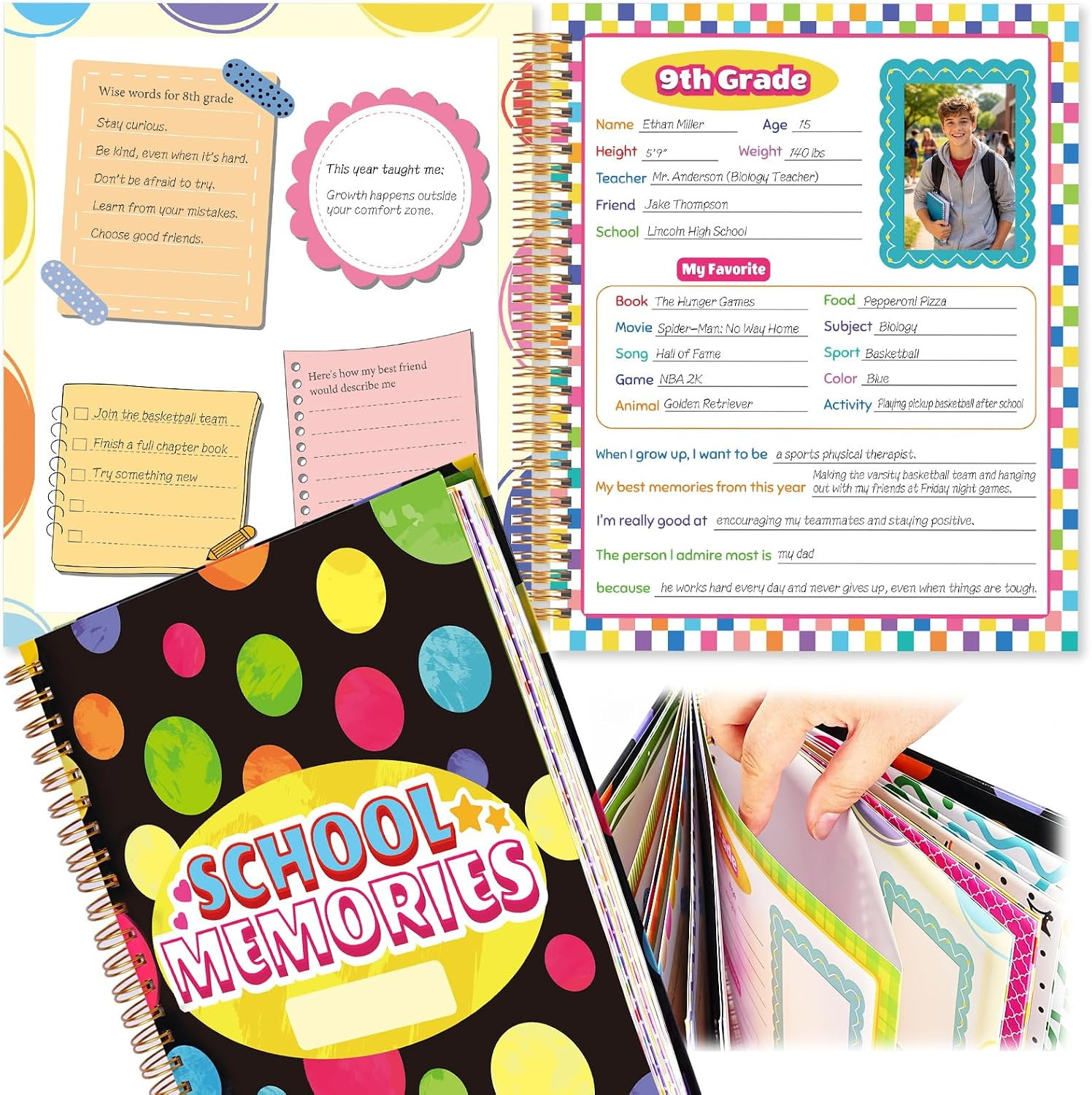 Giant School Memory Book Keepsake Photo Album Scrapbook for Kids