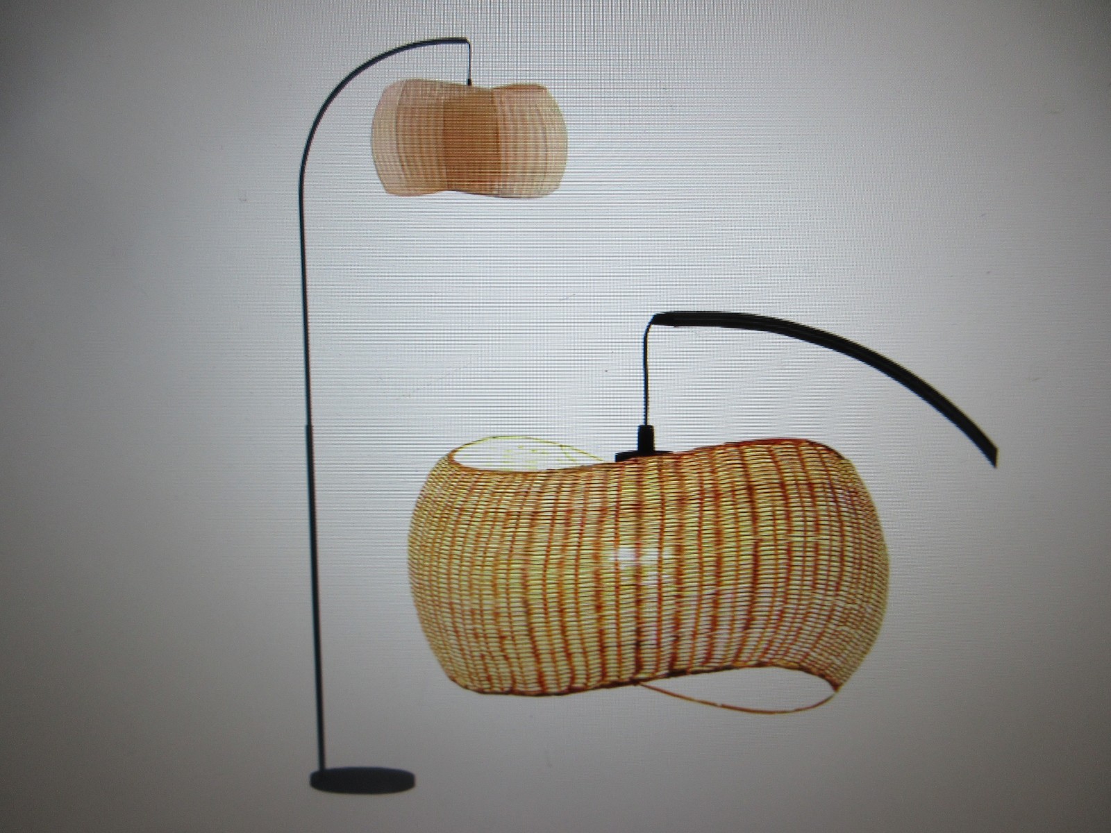 Brightech Wave Pendant 78 in Classic Matte Black Mid-Century Floor Lamp Rattan Brightech Wave Pendant 78 in Classic Matte Black Mid-Century Floor Lamp Rattan