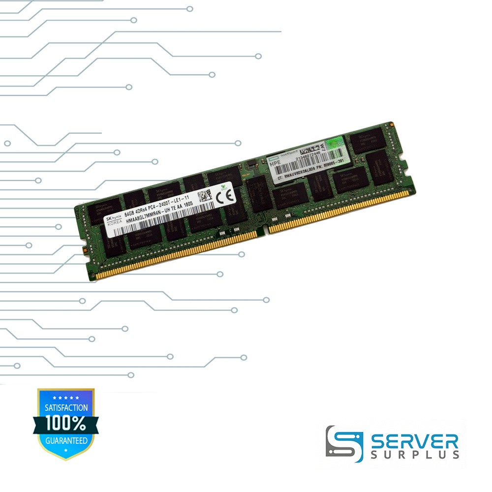 HPE 64GB DDR4-2400 PC4-19200 4Rx4 ECC LR LRDIMM 809085-391 HMAA8GL7MMR4N-UH