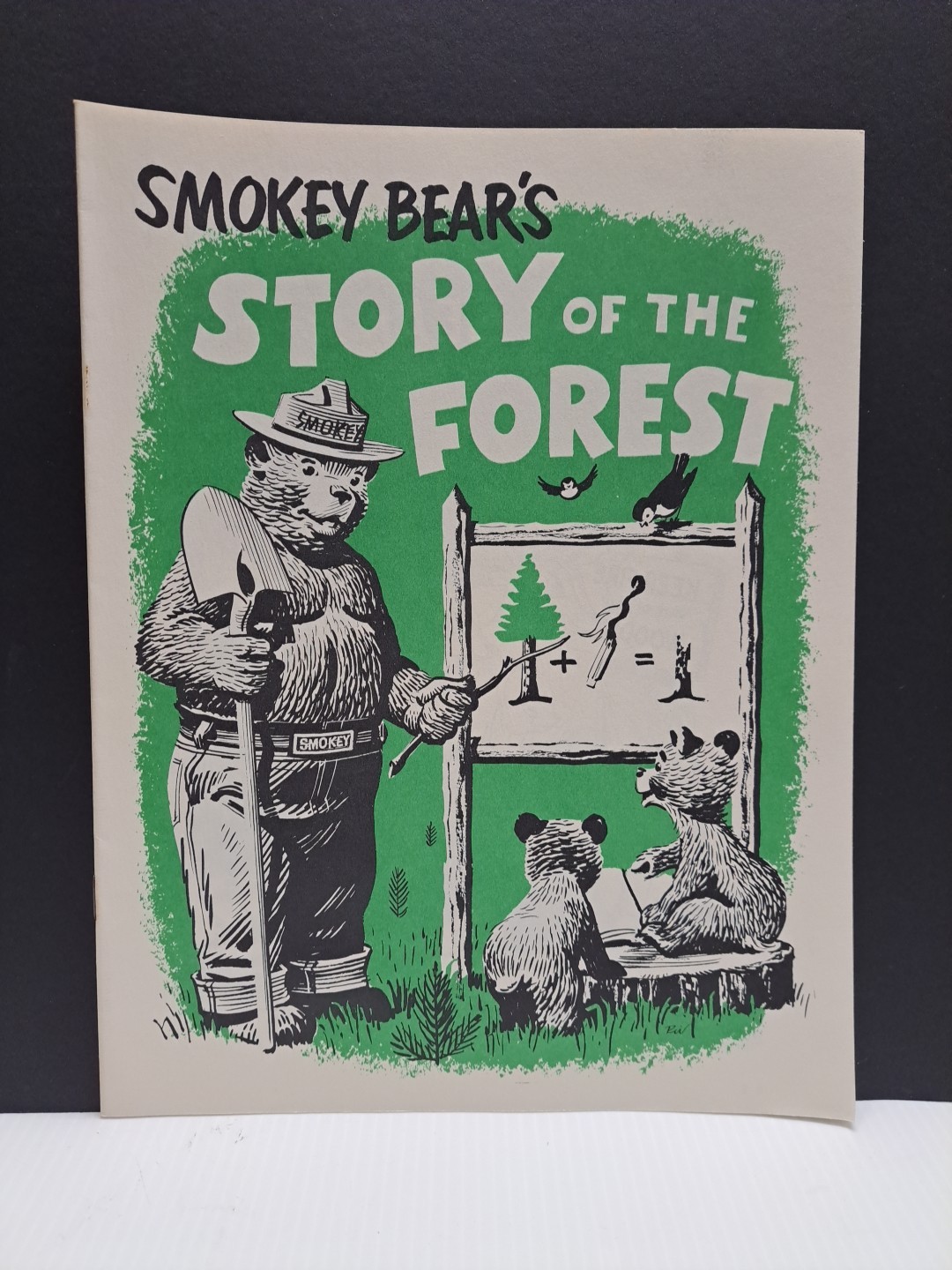 1957 Smokey Bear's  STORY OF THE FOREST  Child's Activity Coloring Work Book Vtg