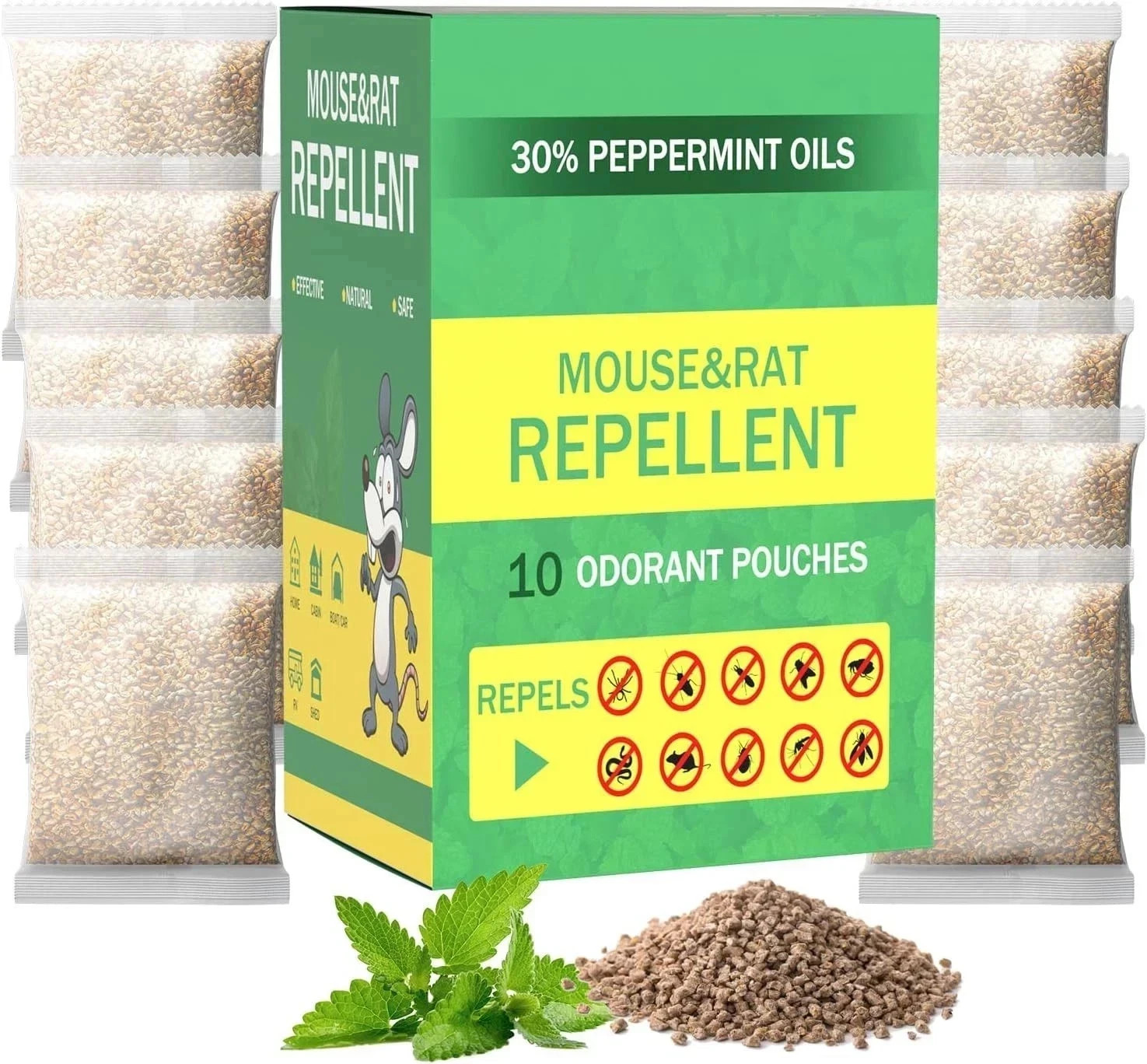 Vamoose Natural Rodent Repellent - 10 Pack Peppermint Oil - Mice & Rat Deterrent Vamoose Natural Rodent Repellent - 10 Pack Peppermint Oil - Mice & Rat Deterrent