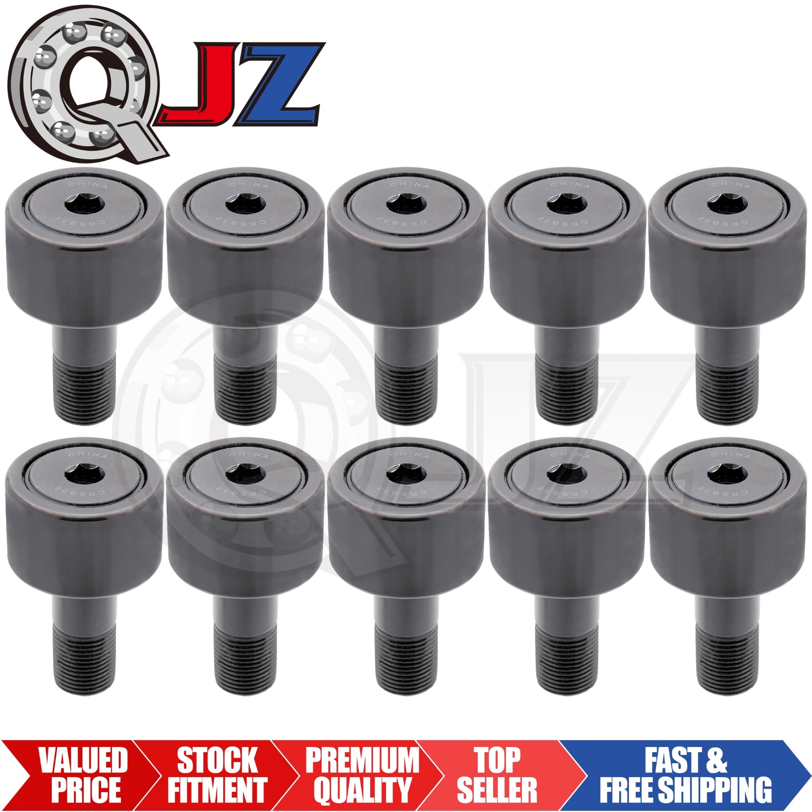 [Qty.10] New CRSB-32 Standard Stud Track Cam Follower Roller Bearing Replacement