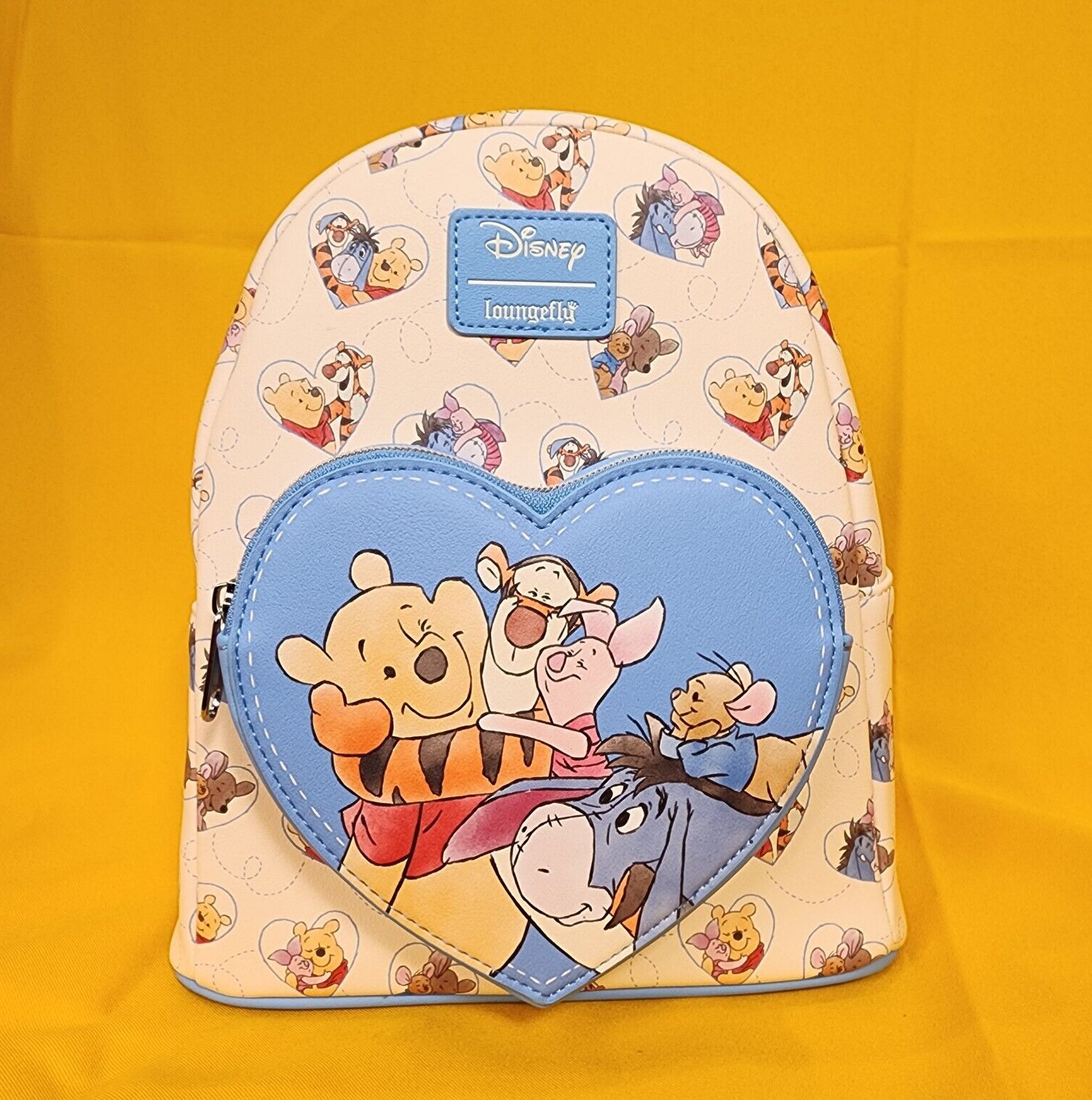 Loungefly Disney Winnie The Pooh Heart Hugs Cuddles Soft Tag Mini Backpack NEW