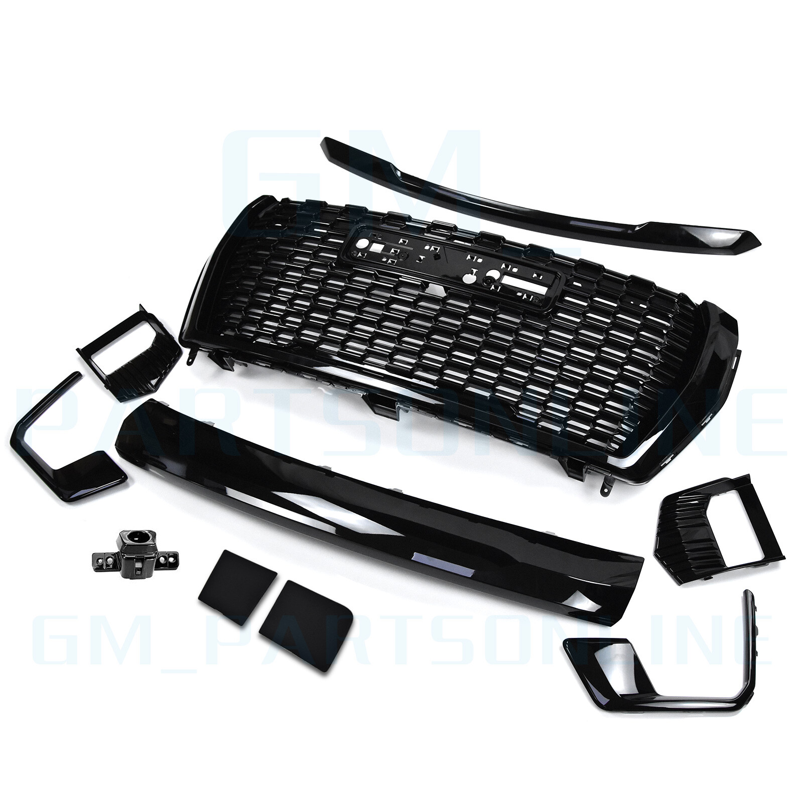 For 2021-2023 GMC Yukon/XL Denali Front Grille Hood Trim Molding Black 10PCS