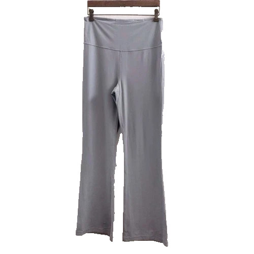 Lululemon Groove Super-High-Rise Flared Pant Nulu Light Gray Stretchy size 12