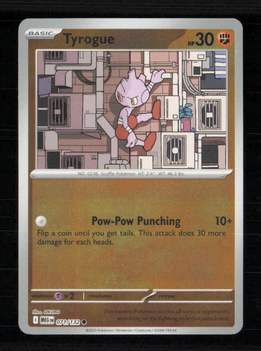 Tyrogue 071/132 Common Mega Evolution Pokemon Reverse Holo Near Mint Tyrogue 071/132 Common Mega Evolution Pokemon Reverse Holo Near Mint