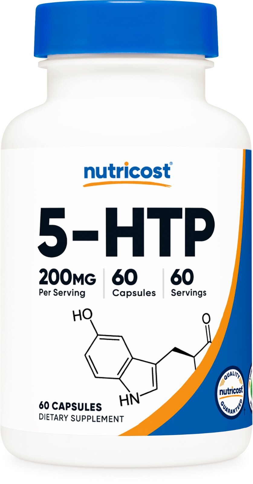 Nutricost 5-HTP 200mg, 60 Capsules (5-Hydroxytryptophan) - Gluten Free, Non-GMO