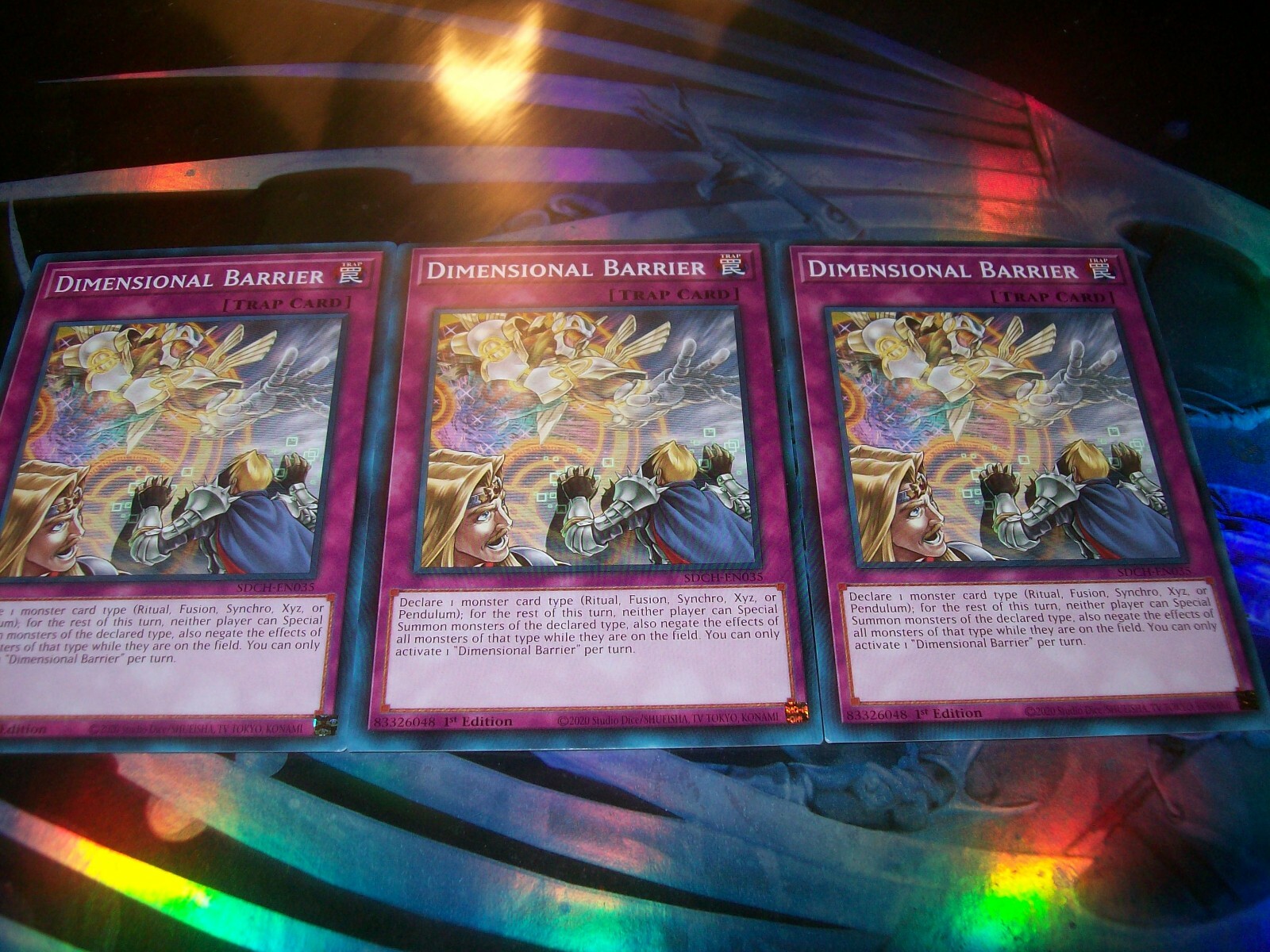 3x Dimensional Barrier 1st Edition Common SDCH-EN035 Yu-Gi-Oh