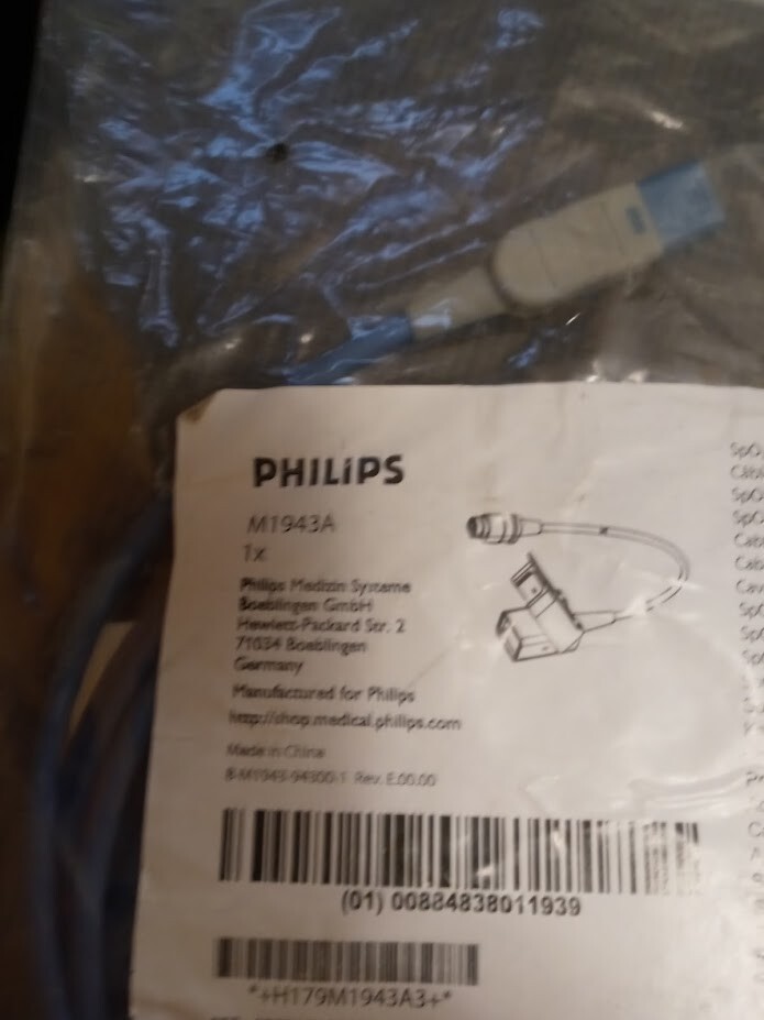 OEM Philips M1943A SpO2 Adapter Cable 1.1m