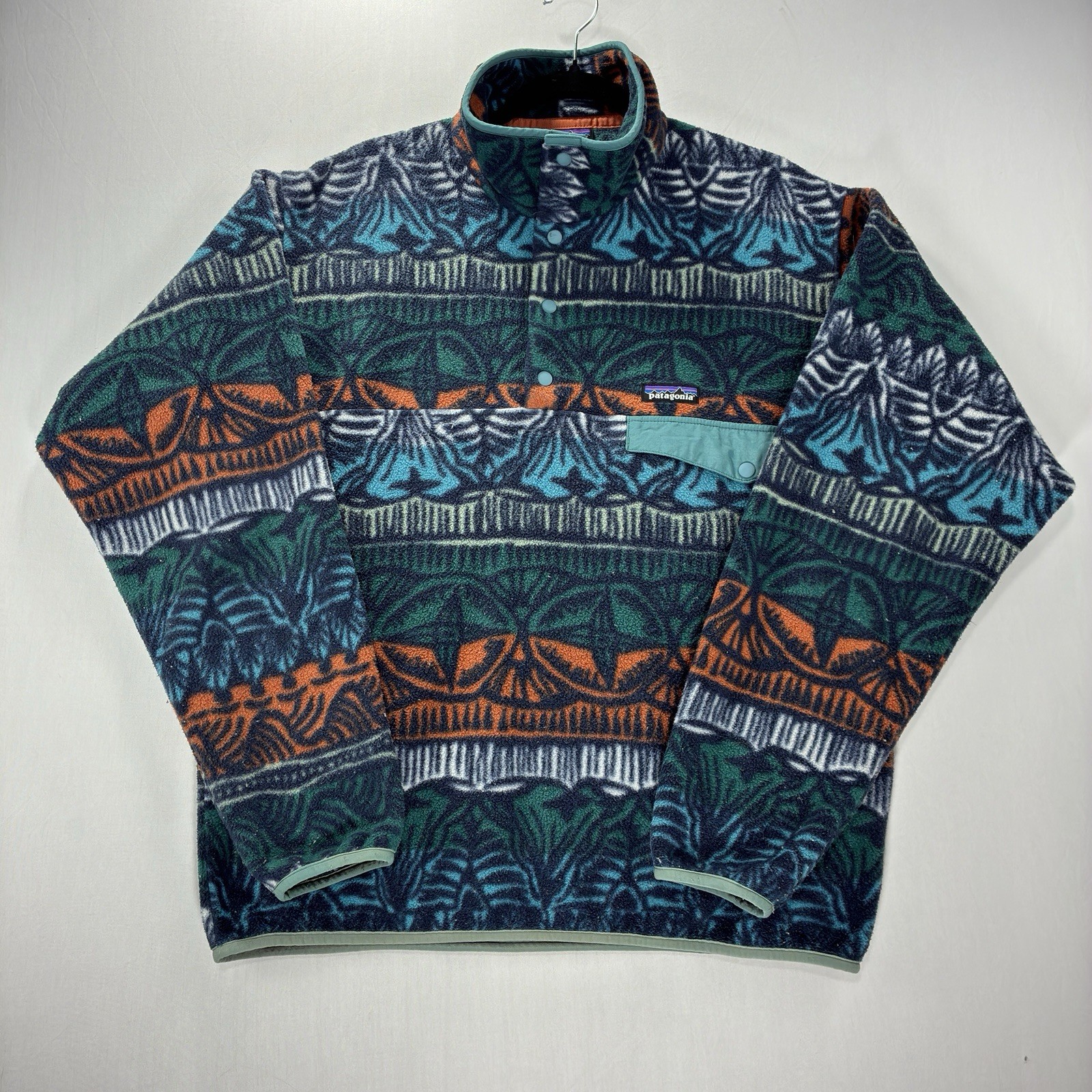 Patagonia Men’s M Synchilla Snap-T Fleece Arctic Collage Northern Green 