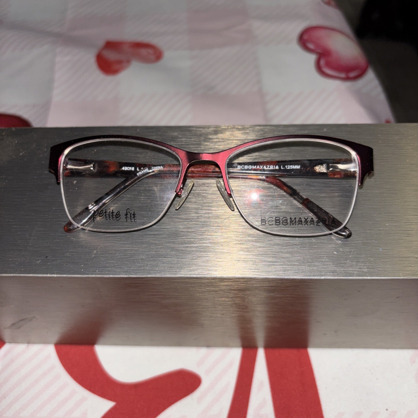 BCBG MAXAZRIA EYEGLASSES  FRAMES 49/16/120 WINE  NEW W CASE