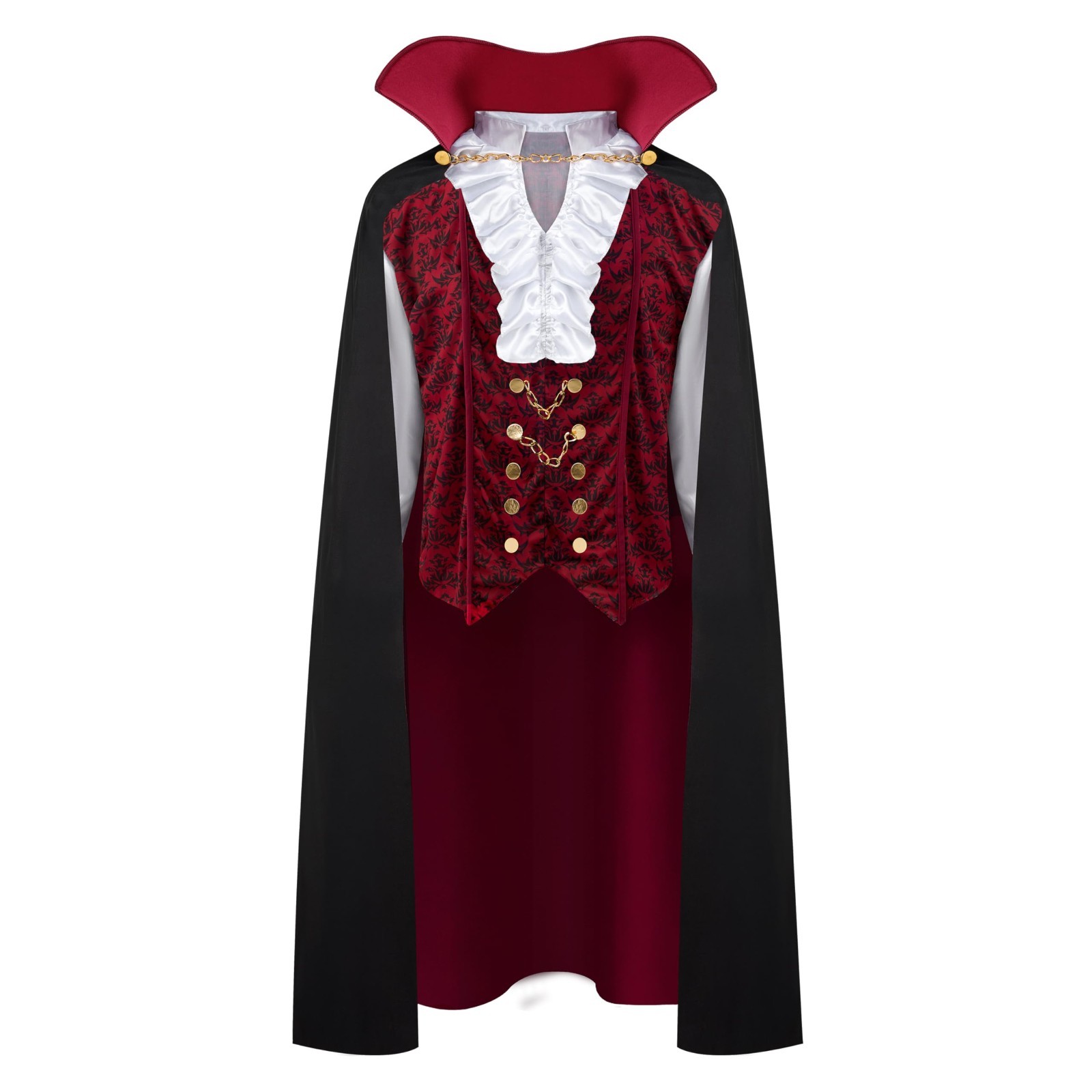 Men\'s Vampire Costume with Cape - Spooky Halloween Dracula Outfit for Parties