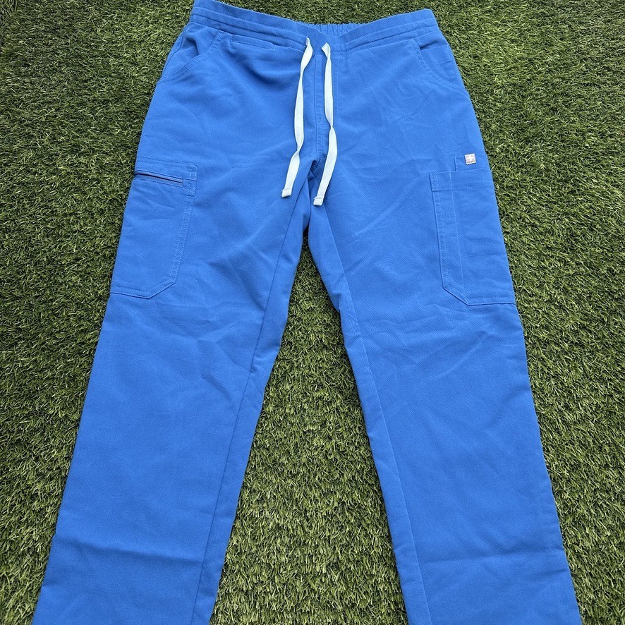 FIGS Technical Collection Scrub Pants Womens Small Blue Polyester Rayon Spandex